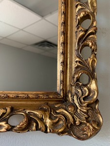lot 53 image: Sturdy Baroque-Style Framed Gold Mirror