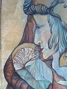 lot 57 image: Framed Joyce Winter Nurturing The Mother Original Art