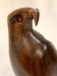 lot 66 image: Detailed Bird Sculpture Hand-Carved from Single Block of Wood