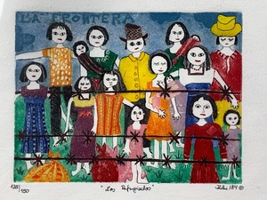 lot 72 image: Kiki Suarez Intaglio Ink Etching Los Refugiedos