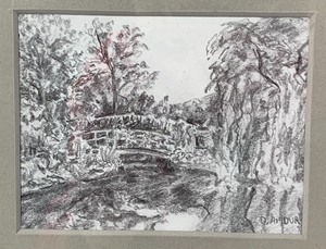 lot 73 image: D. Amdur Framed Pencil Sketch