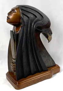 lot 81 image: Navajo Artist Larry Yazzie Calling The Eagles Bronze Sculpture, NLE 930