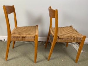 lot 84 image: Pair of Vintage Swedish Modern Chairs, Made in Sweden