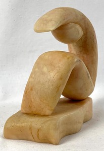 lot 94 image: Timothy J. Withers Smooth Stone Sculpture of a Bending Figure
