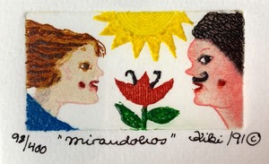 lot 70 image: Set of 2 Numbered Intaglio Ink Etchings by Artist Kiki Suarez