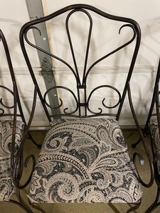 lot 27 image: Set of Four Decorative Metal Framed Chairs