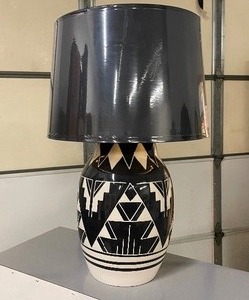 lot 28 image: Signed Lamp by Veldon Blacktaildeer from the Dakota Sioux