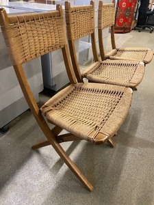lot 32 image: Set of Three Mid Century Style Folding Chairs
