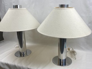 lot 37 image: Pair of Chrome Base Lamps