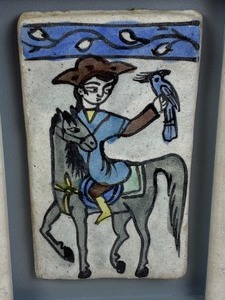 lot 42 image: Vintage Framed Tile Art