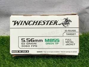 lot 11 image: 20 Rounds 5.56 Green Tip FMJ Ammo Ammunition