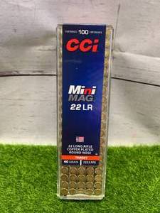 lot 19 image: 100 Rounds CCi Mini Mag .22lr Ammo Ammunition