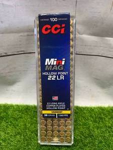 lot 63 image: 100 Rounds .22 Mini Mag Hollow Point