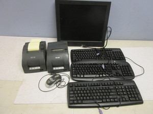lot 420 image: EPSON RECEIPT PRINTERS, A-OPEN KEYBOARDS, MONITORS, I3 DVR 3D OPTICAL MOUSE