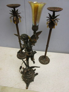 lot 429 image: TABLE LAMP, CANDLE HOLDERS, FLOOR LAMP