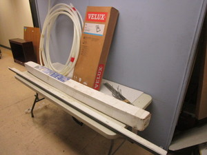 lot 439 image: VELUX  STEP FLASHING KIT, FLASHING, ADA SECONDARY STAIR RAIL, PLASTIC HOSE, MORE
