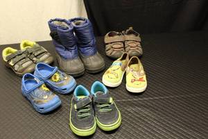 Boys size 8, snowboot, 2 sandals, 2...