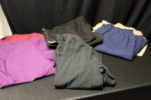 L scrubs, 3 tops, 1 coat, 3 pants...
