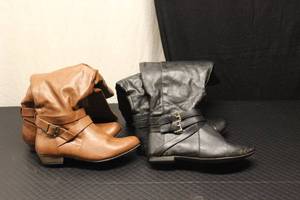 Boots, size 7, 2 pair, one fur line...