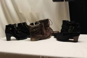 Ladies size 8, 3 pair of boots...