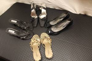 size 7.5, 4 pair shoes...
