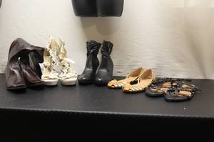 size 10, 5 pair of footwear...