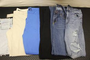 Size 4, 2 jeans, 1 kahki, 1 dress p...