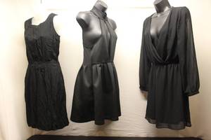 size S, 3 black dresses...
