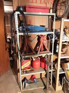 Shelf With Jack, Jack Stands, Jumper Cables & More