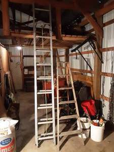 Aluminum Extension Ladder & 6 Ft. Wood Ladder
