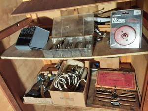 Vintage Cupboard, Dies, Drill Bits & More