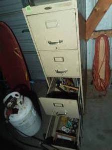 Filing Cabinet With Drywall Tools, Hammers & Punches