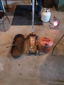 Jack, Oil Pan, Tire Iron, Gas Can