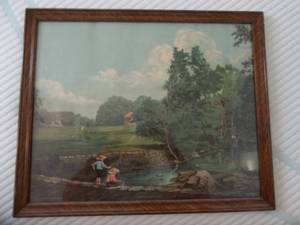 lot 30 image: Fishing On the River Picture 18x22