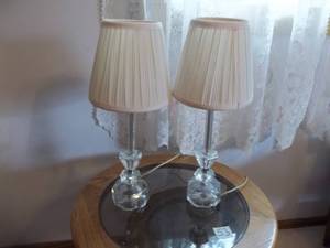 lot 56 image: 2-Glass Lamps 17 Tall