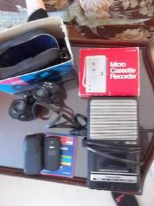 lot 64 image: Binoculars 7x35mm, LG Track Phone, & 2 Cassette RecorderPlayers
