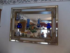 lot 66 image: Shadow Box With Glass Ware & Contents 38x28