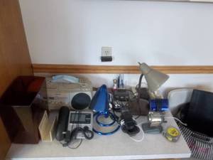 lot 67 image: Large Lot Of Office Related, Contents Of Kitchen Desk, Sony Boom Box & Other Office Related