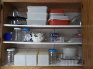 lot 68 image: 2-Cupboards Filled With Tupperware