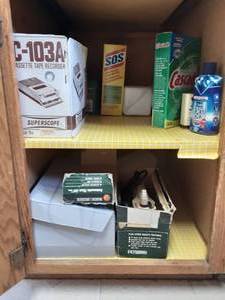 lot 85 image: Cupboard Of Tools, Hardware & Cleaning Supplies