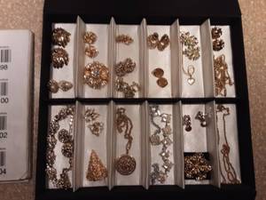 lot 104 image: Lot Of Mostly Gold Tone Jewelry & Clip On Earrings (Not Organizer)