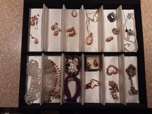 lot 105 image: Lot Of Cameo Jewelry, Collar Necklaces & Rose Jewelry
