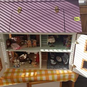 lot 200 image: 2-Doll Houses With Furniture  Accessories