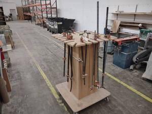 lot 15 image: Assorted Pipe Clamps with Cart...