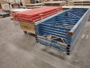lot 73 image: (8) 12x42 Tear Drop Pallet Rack U...