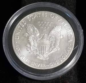 lot 03 image: 2013 AMERICAN SILVER EAGLE 1 TROY OZ. .999 FINE SILVER IN AIRTITE