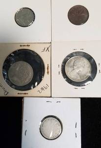 lot 09 image: GROUP OF 5 FOREIGN COINS SOME SILVER