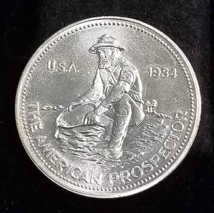 lot 11 image: 1 TROY OZ. .999 FINE SILVER ENGELHARD THE AMERICAN PROSPECTOR