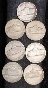 lot 19 image: GROUP OF 7 US WWII SILVER WAR NICKELS