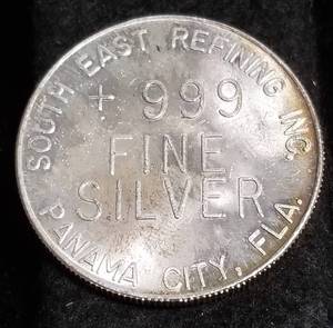 lot 22 image: 1 TROY OZ. .999 FINE SILVER SOUTHEAST REFINING EAGLE